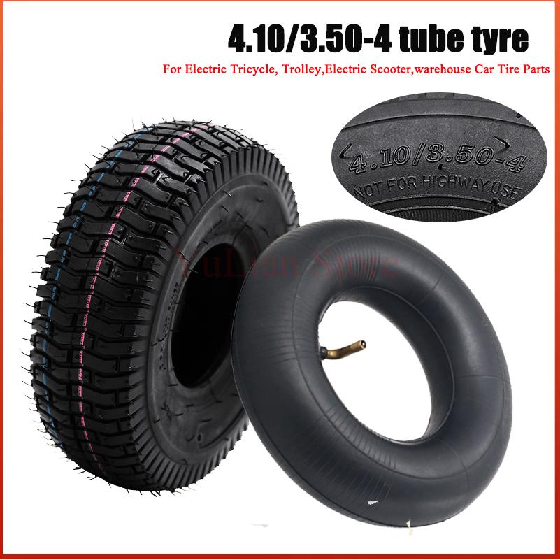 Scooter Tire - สำหรับสกู๊ตเตอร์ไฟฟ้า 4.10/3.50-4 ยางในและยางนอก หนาและทนทาน 410/350-4 ยางลม