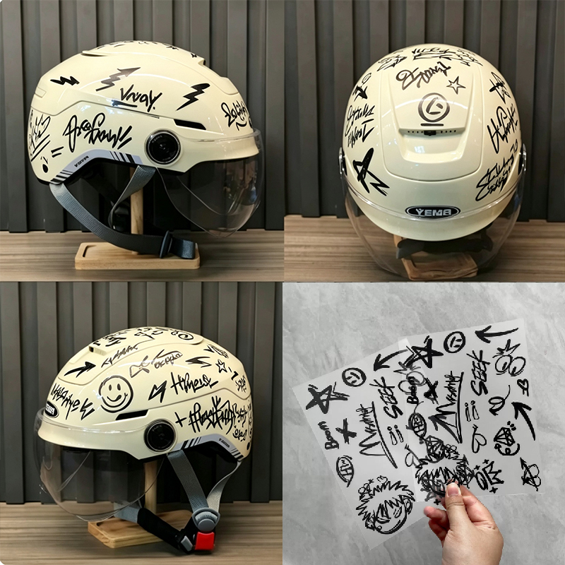 ชุดสติกเกอร์ลายกราฟฟิตี้สไตล์พ - Scooter Helmet Set บทวิจารณ์และราคา